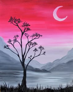 Moonlight Tree Canvas Art