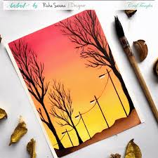 Sunset Tree Canvas Painting