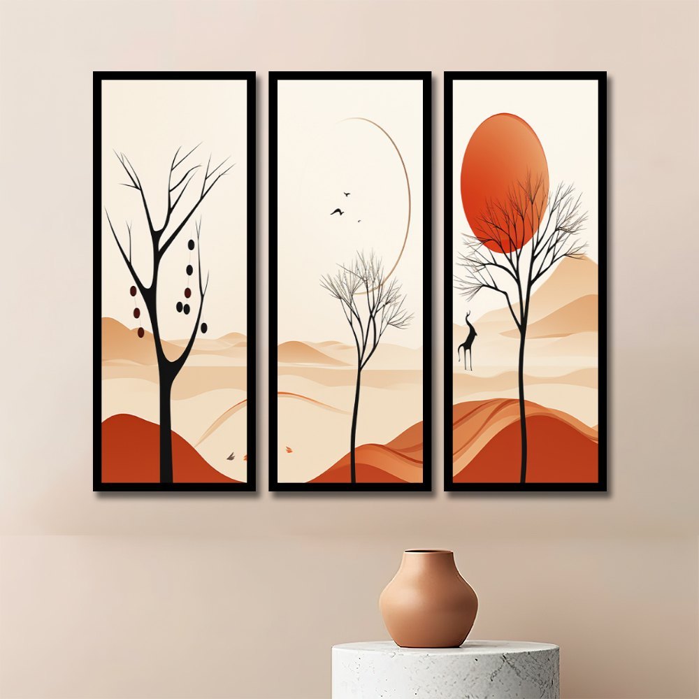 Abstract Sunset Wall Art Set