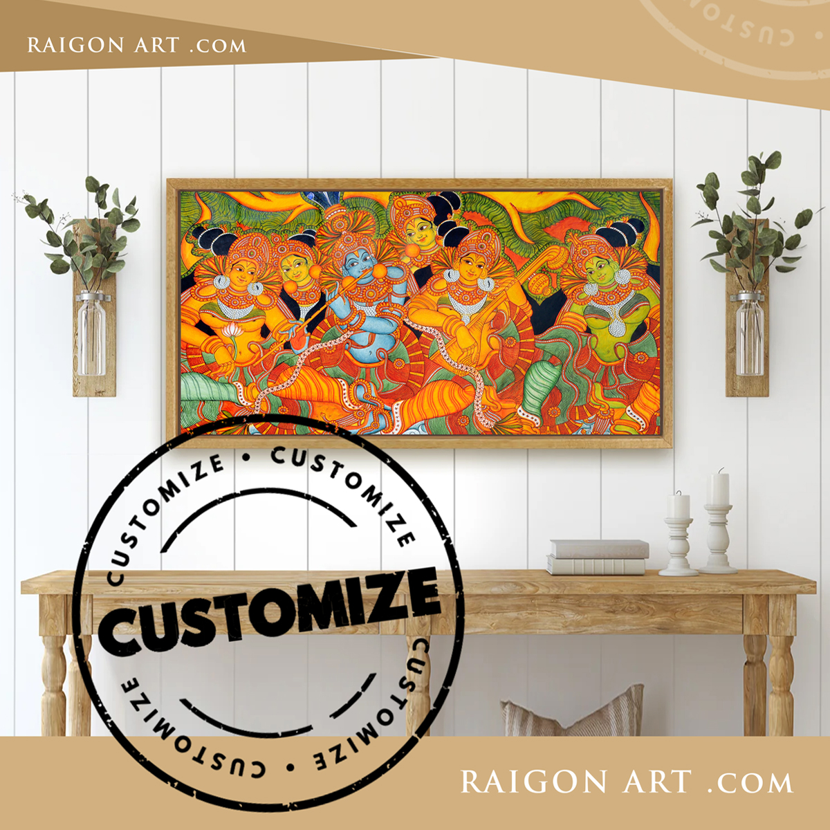 Frame mockup in interior. Illustration Generative AI